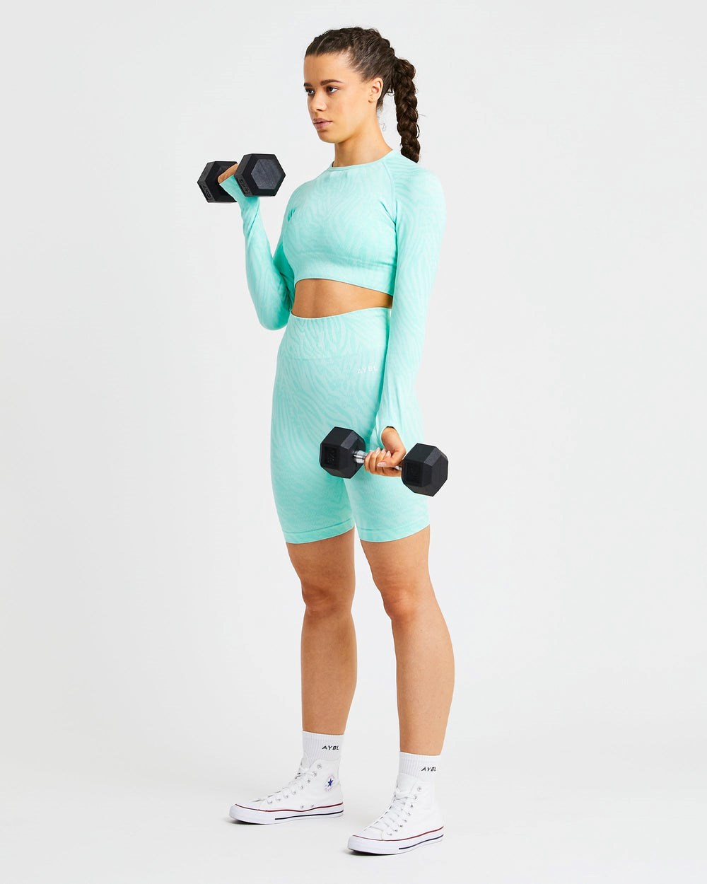 AYBL Evolve Animal Seamless Long Sleeve Crop Top Mätové Zelene | 23ZIYCHFW