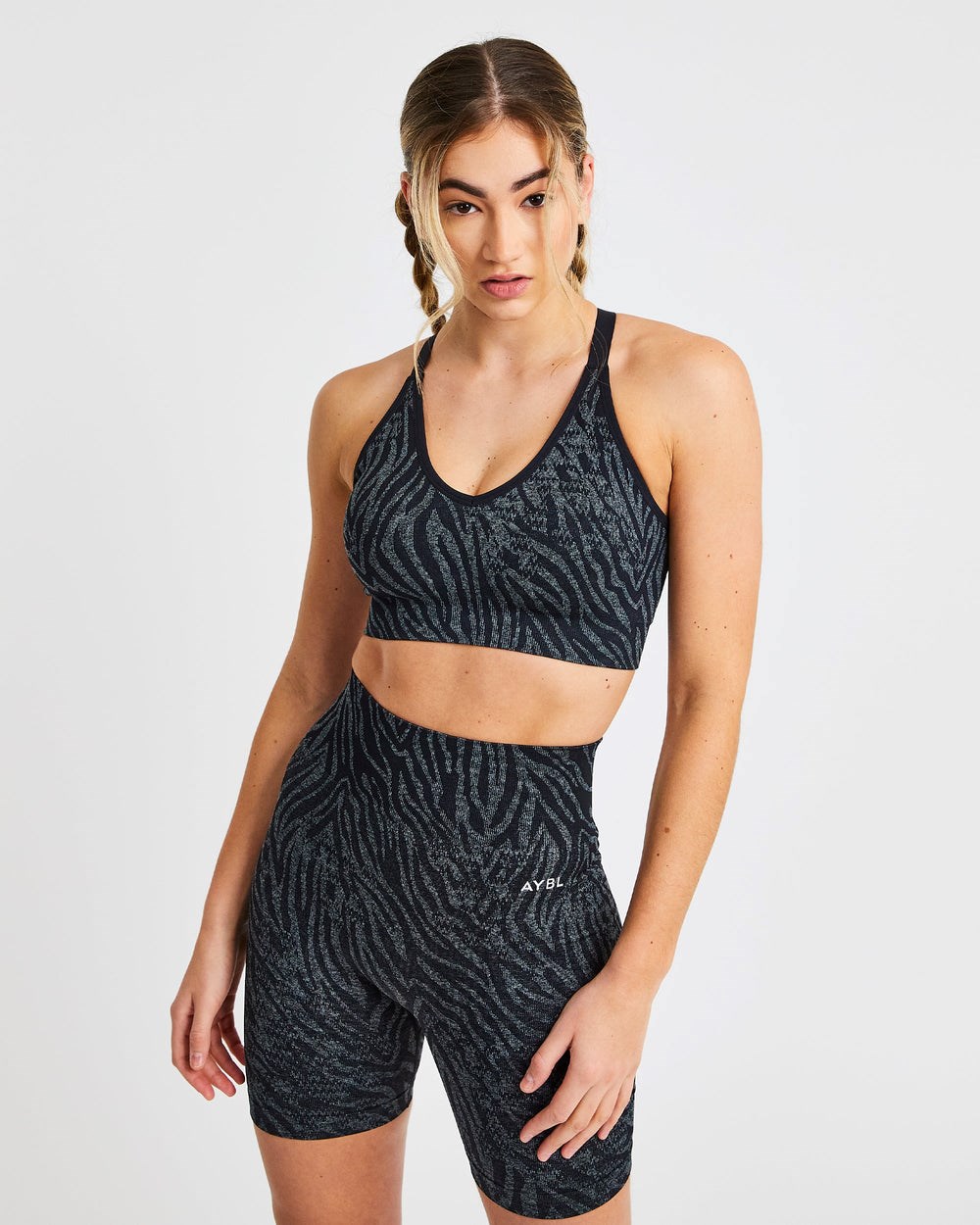 AYBL Evolve Animal Seamless Sports Bra Čierne | 62YKFWNPO