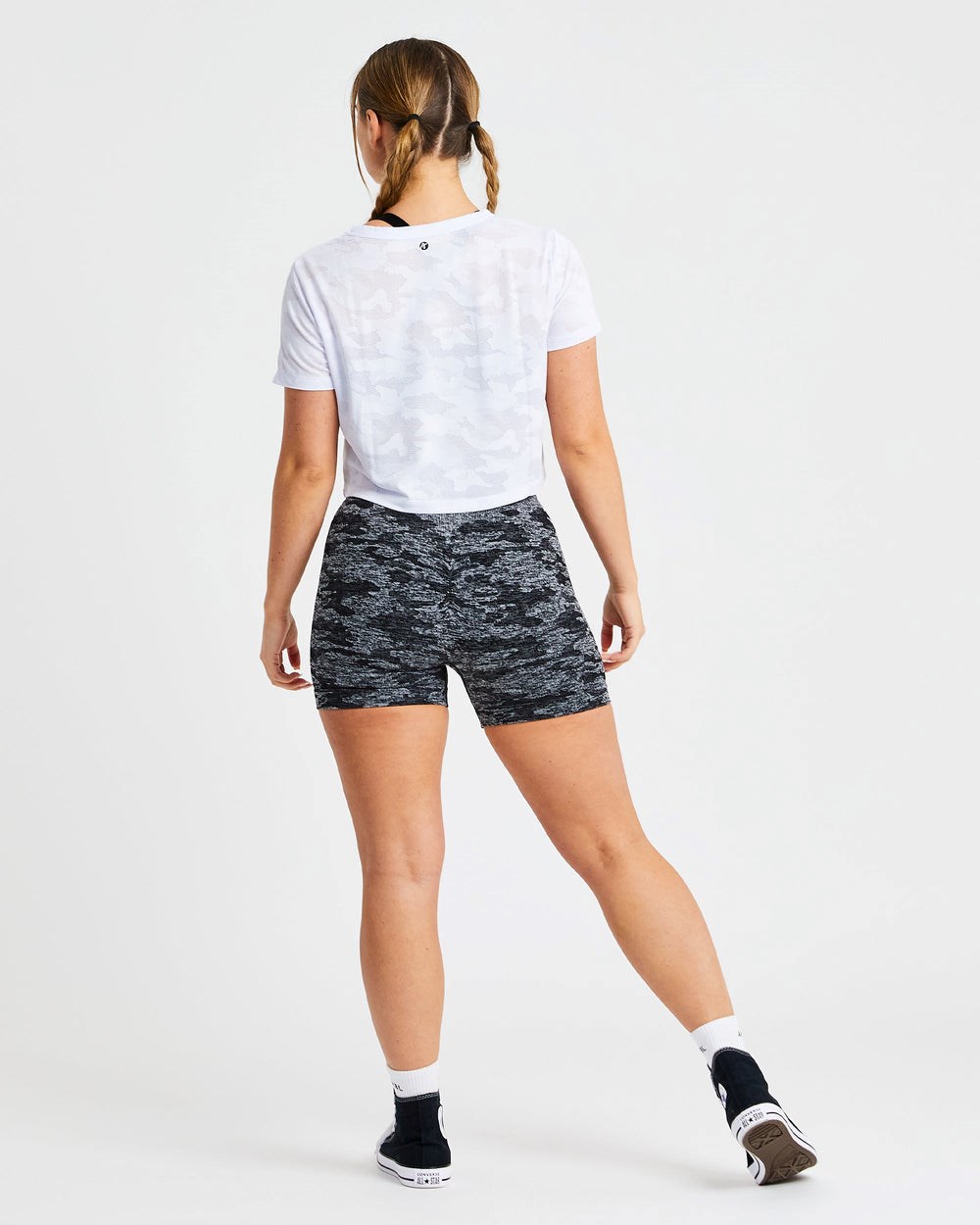 AYBL Evolve Camo Crop T Shirt Biele | 49IUMGZJW