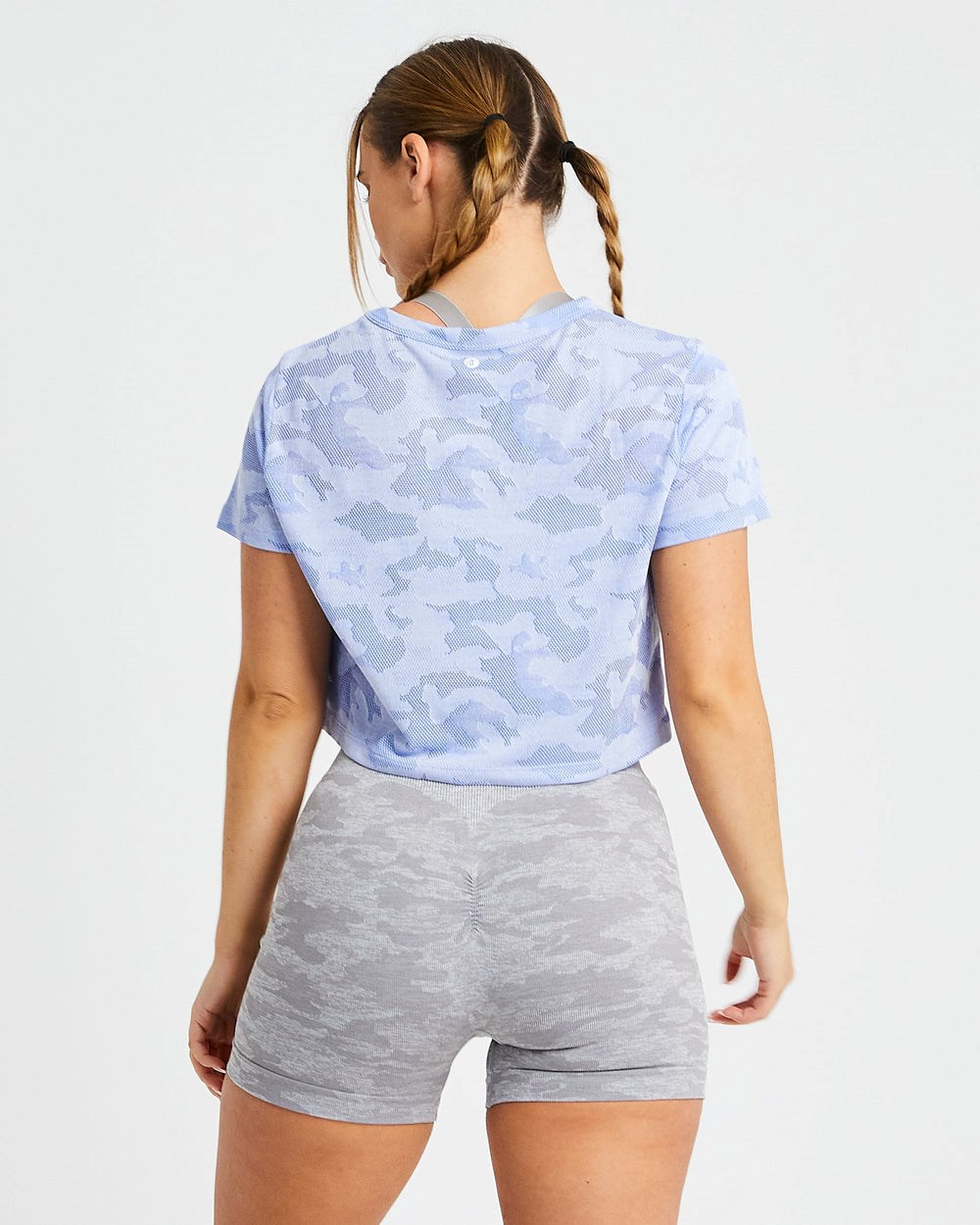 AYBL Evolve Camo Crop T Shirt Modre | 79JOVCBTW