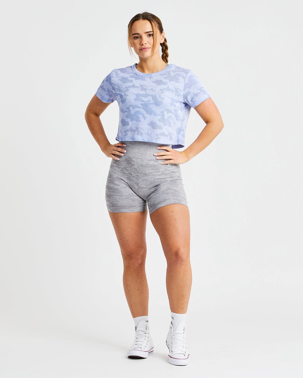 AYBL Evolve Camo Crop T Shirt Modre | 79JOVCBTW