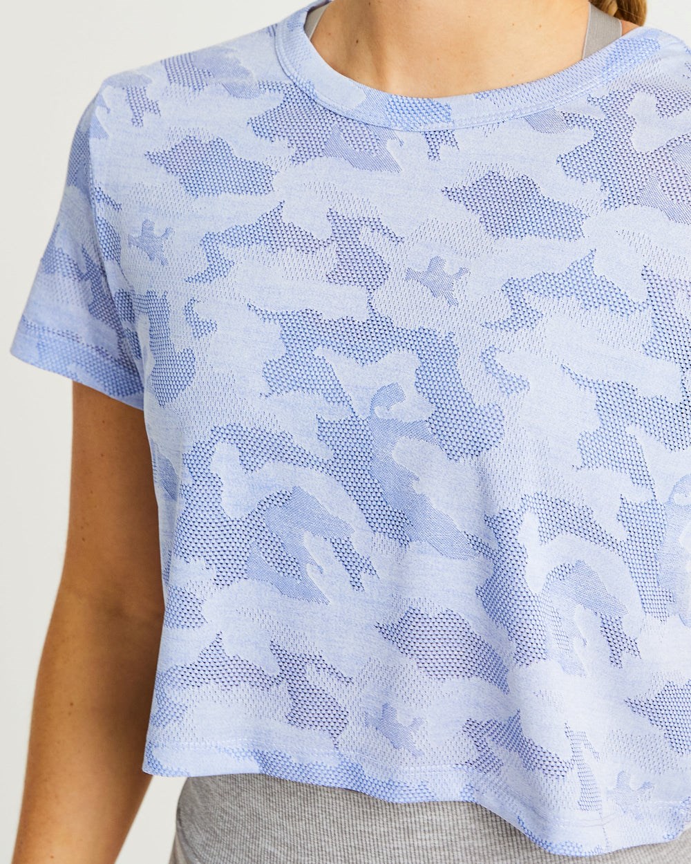 AYBL Evolve Camo Crop T Shirt Modre | 95YSMIZDC