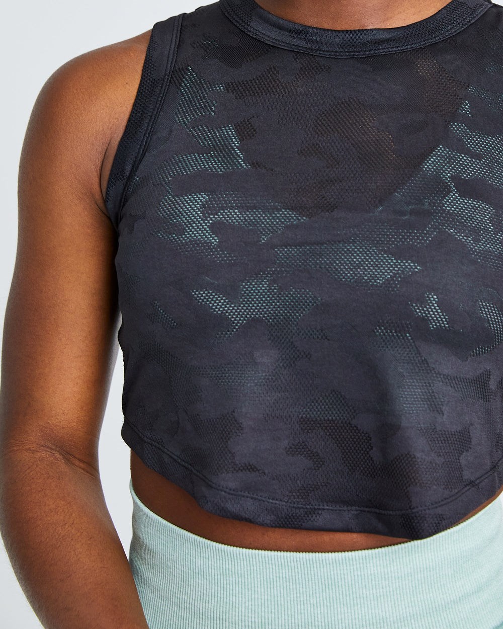 AYBL Evolve Camo Crop Vest Čierne | 53ITGAEKZ