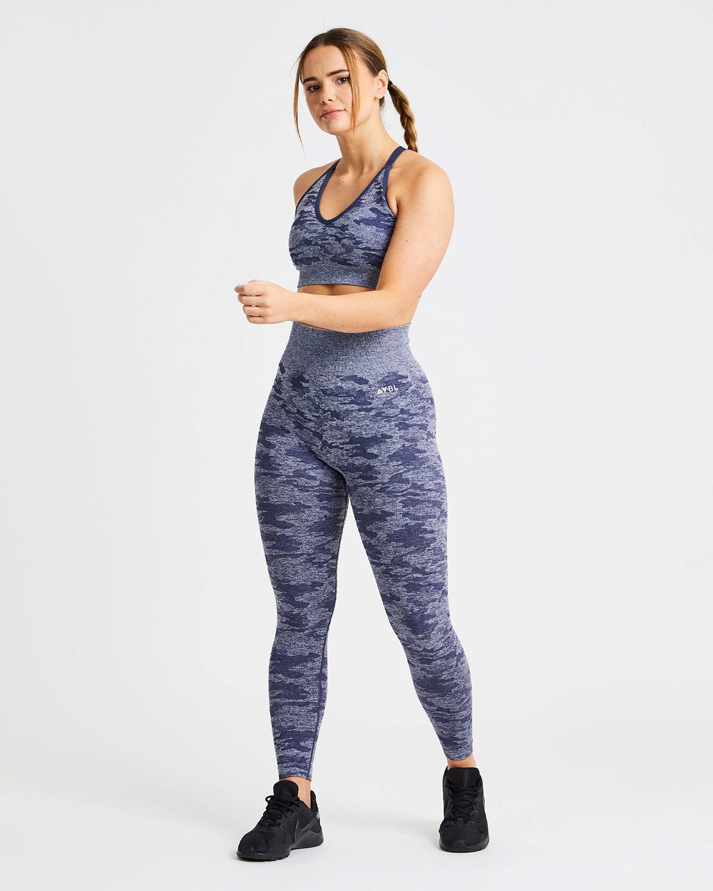 AYBL Evolve Camo Seamless Leggings Námornícka Modrá | 79NFTHKYD