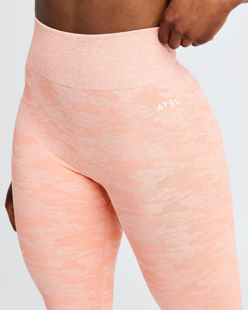 AYBL Evolve Camo Seamless Leggings Peach | 56UYFMVKO