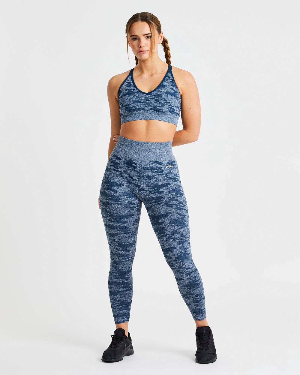 AYBL Evolve Camo Seamless Leggings Teal | 01TKAXQFN