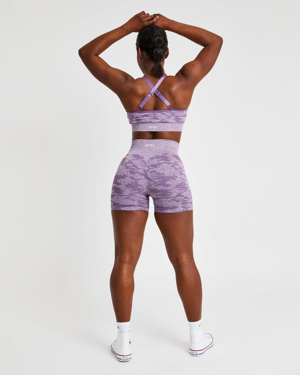 AYBL Evolve Camo Seamless Shorts Plum | 68ZMDGISK