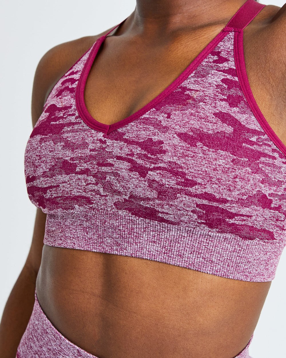 AYBL Evolve Camo Seamless Sports Bra Bordove | 27NEMPKJQ