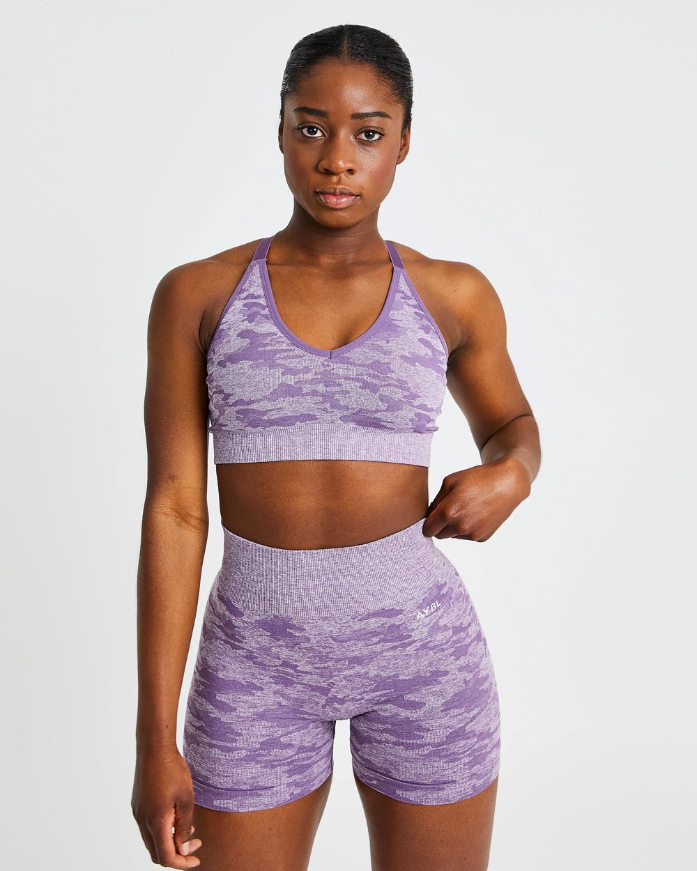 AYBL Evolve Camo Seamless Sports Bra Plum | 08SCQDIZU