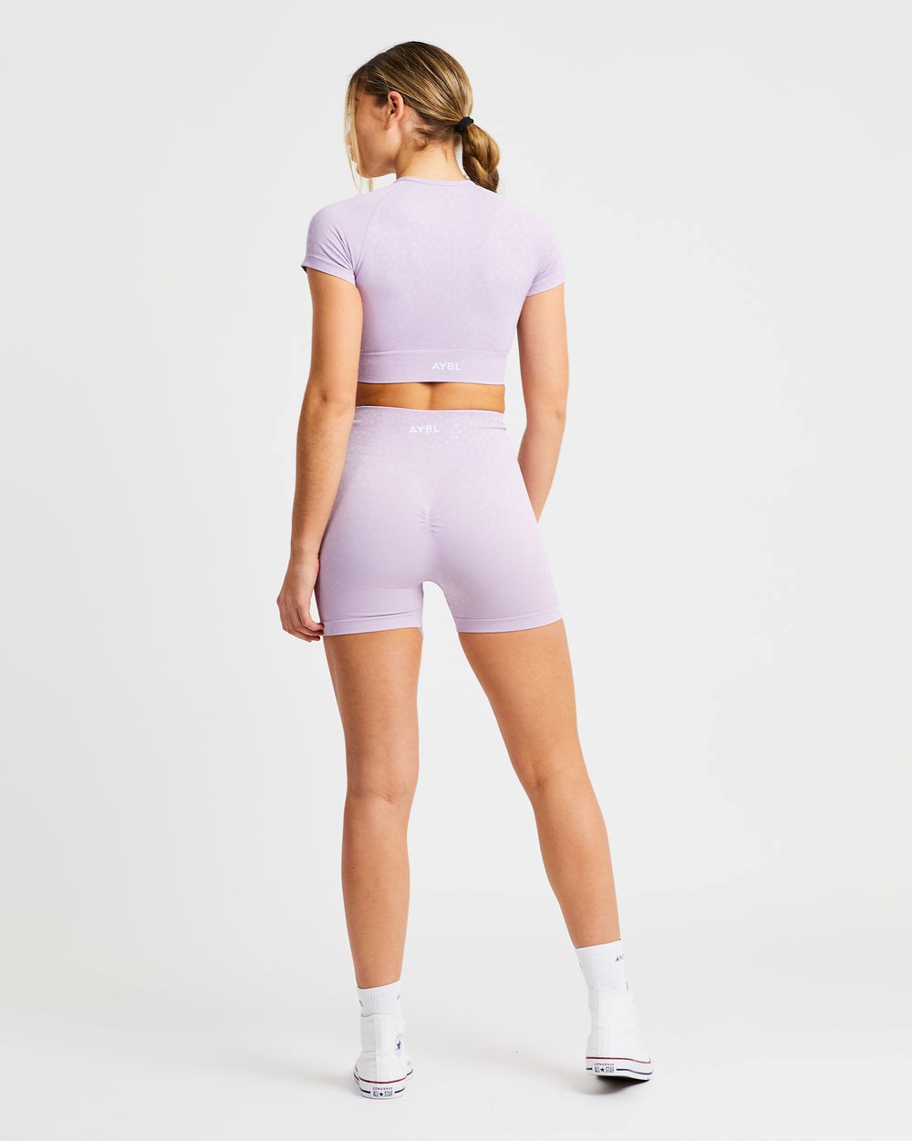 AYBL Evolve Speckle Seamless Crop Top Lilac | 02NXWGEQH