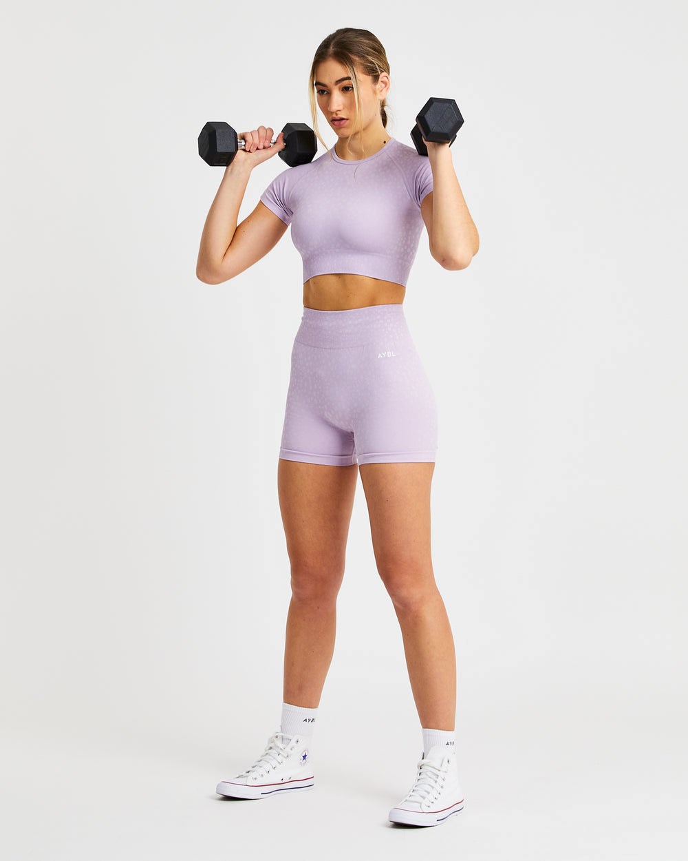 AYBL Evolve Speckle Seamless Crop Top Lilac | 02NXWGEQH