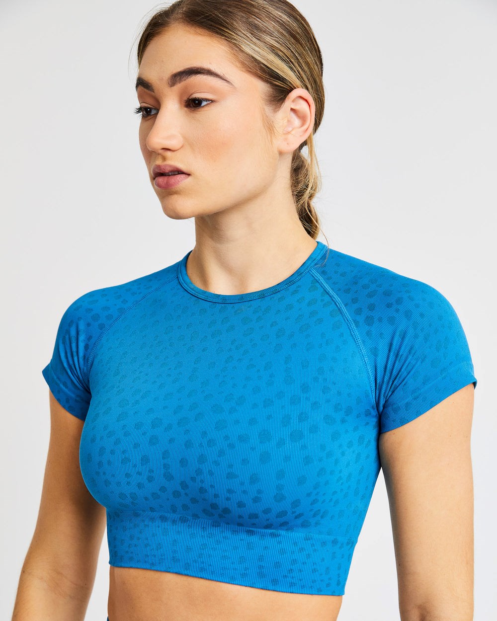 AYBL Evolve Speckle Seamless Crop Top Modre | 80MUVIRSY