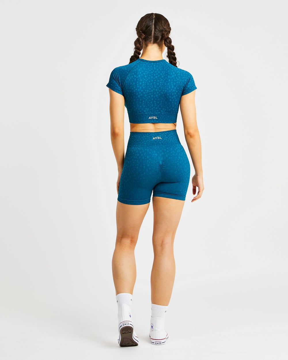 AYBL Evolve Speckle Seamless Crop Top Teal | 68KASEUYH