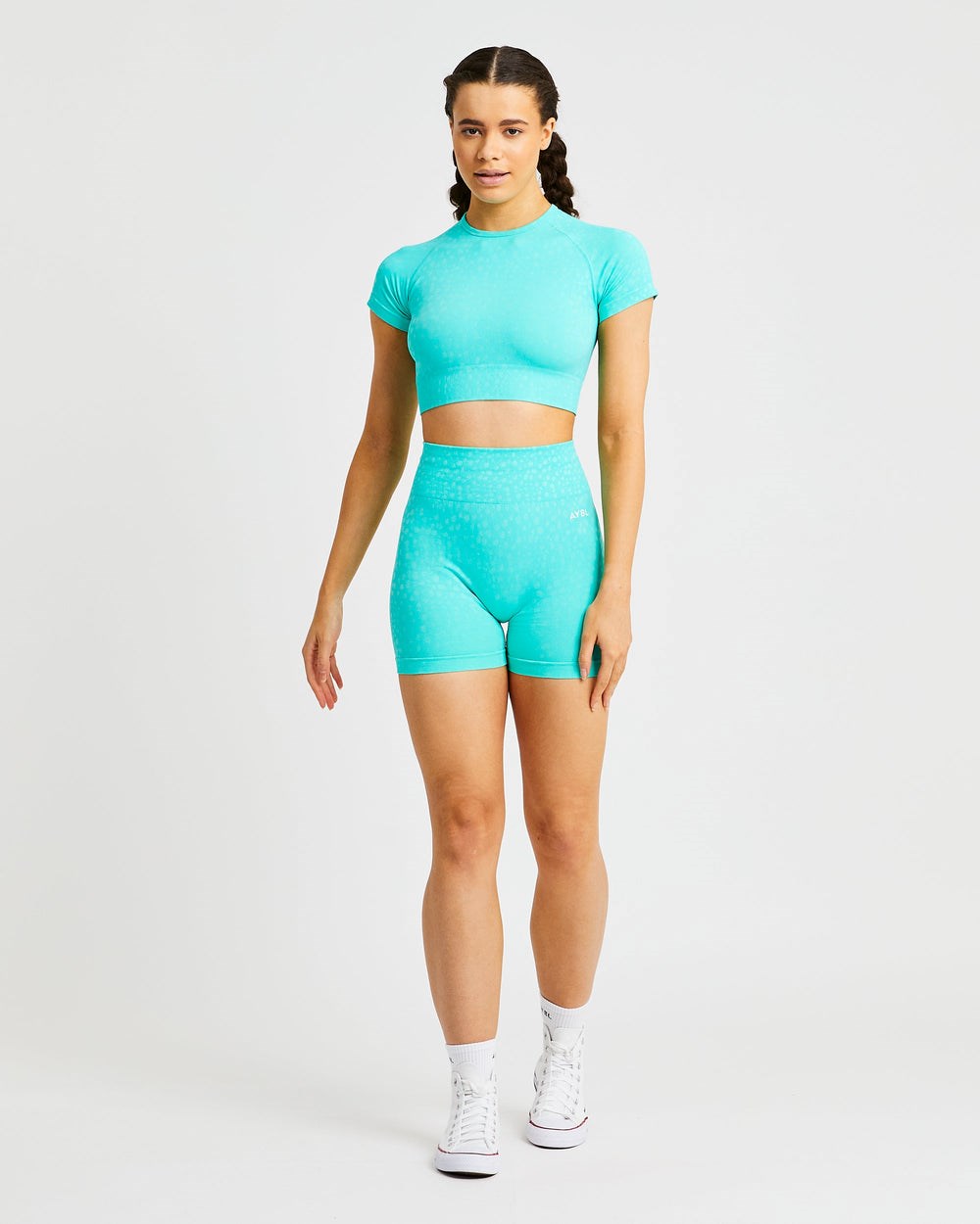 AYBL Evolve Speckle Seamless Crop Top Zelene | 15CDJLFSN