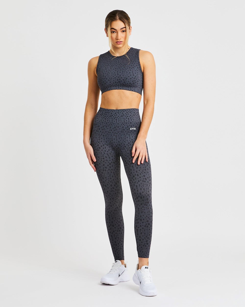 AYBL Evolve Speckle Seamless Crop Vest Charcoal | 30COISTKZ