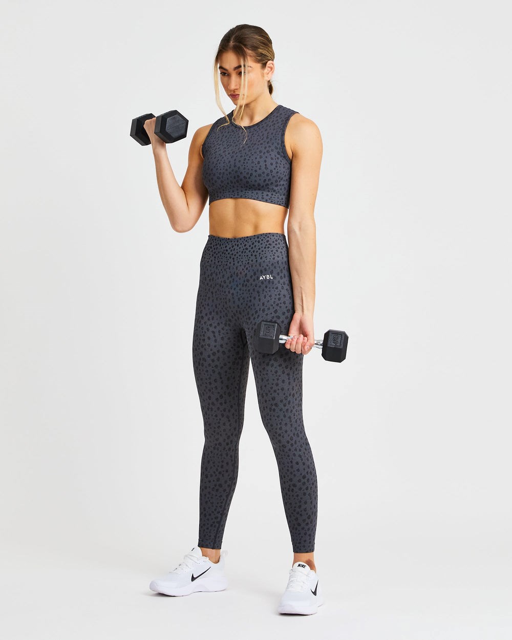 AYBL Evolve Speckle Seamless Crop Vest Charcoal | 30COISTKZ