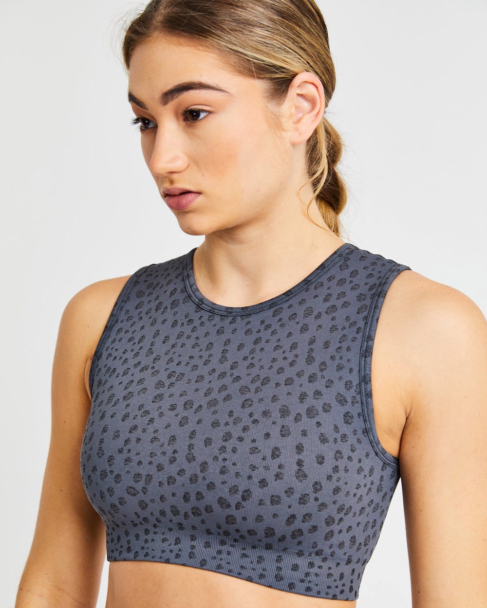 AYBL Evolve Speckle Seamless Crop Vest Charcoal | 70MLTEDSR