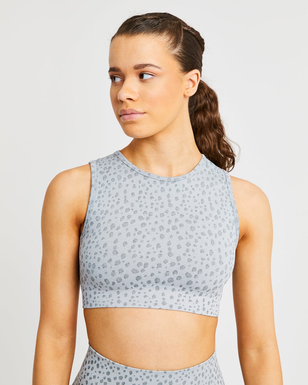 AYBL Evolve Speckle Seamless Crop Vest Svetlo Siva | 04MHDGXKU