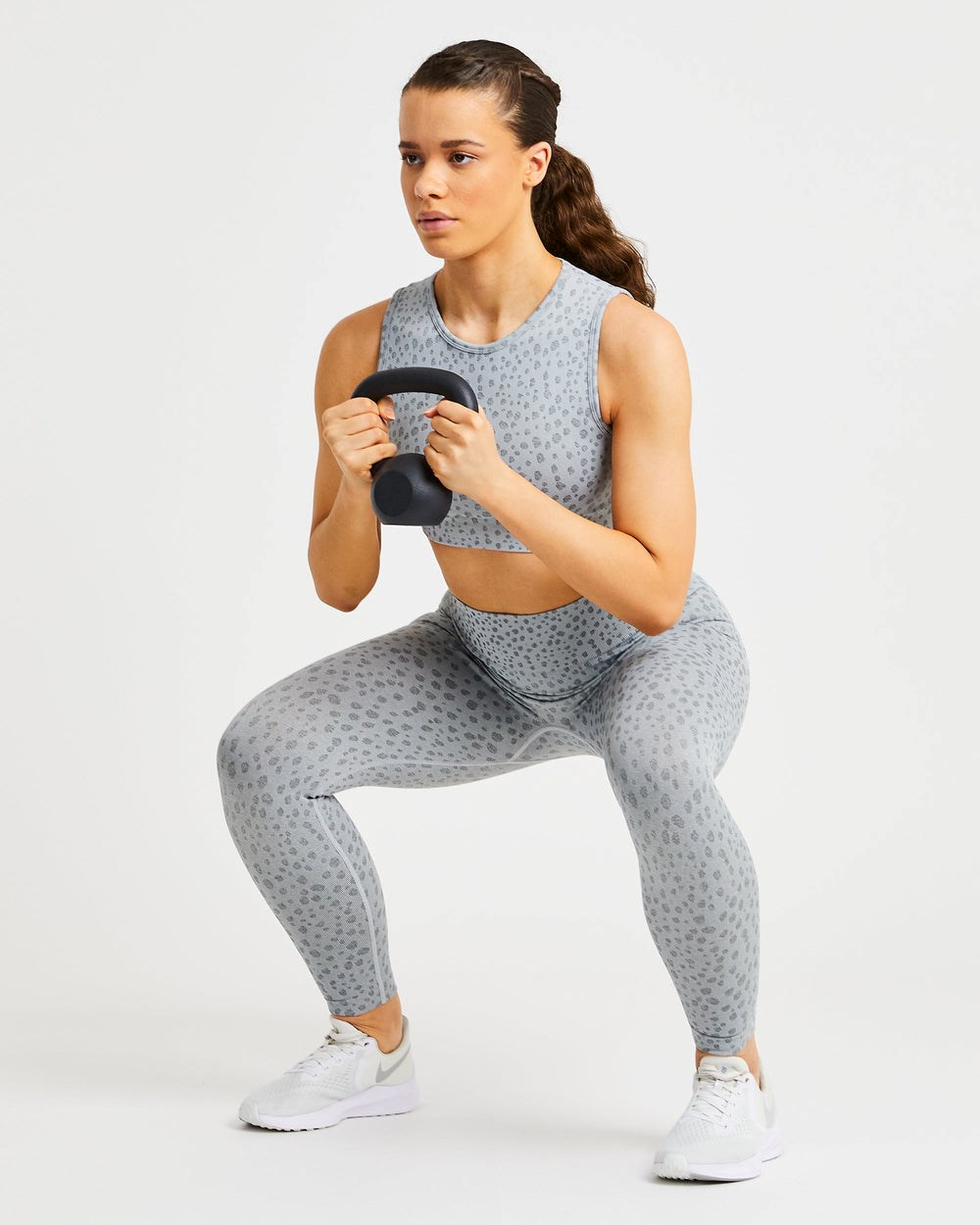 AYBL Evolve Speckle Seamless Crop Vest Svetlo Siva | 04MHDGXKU