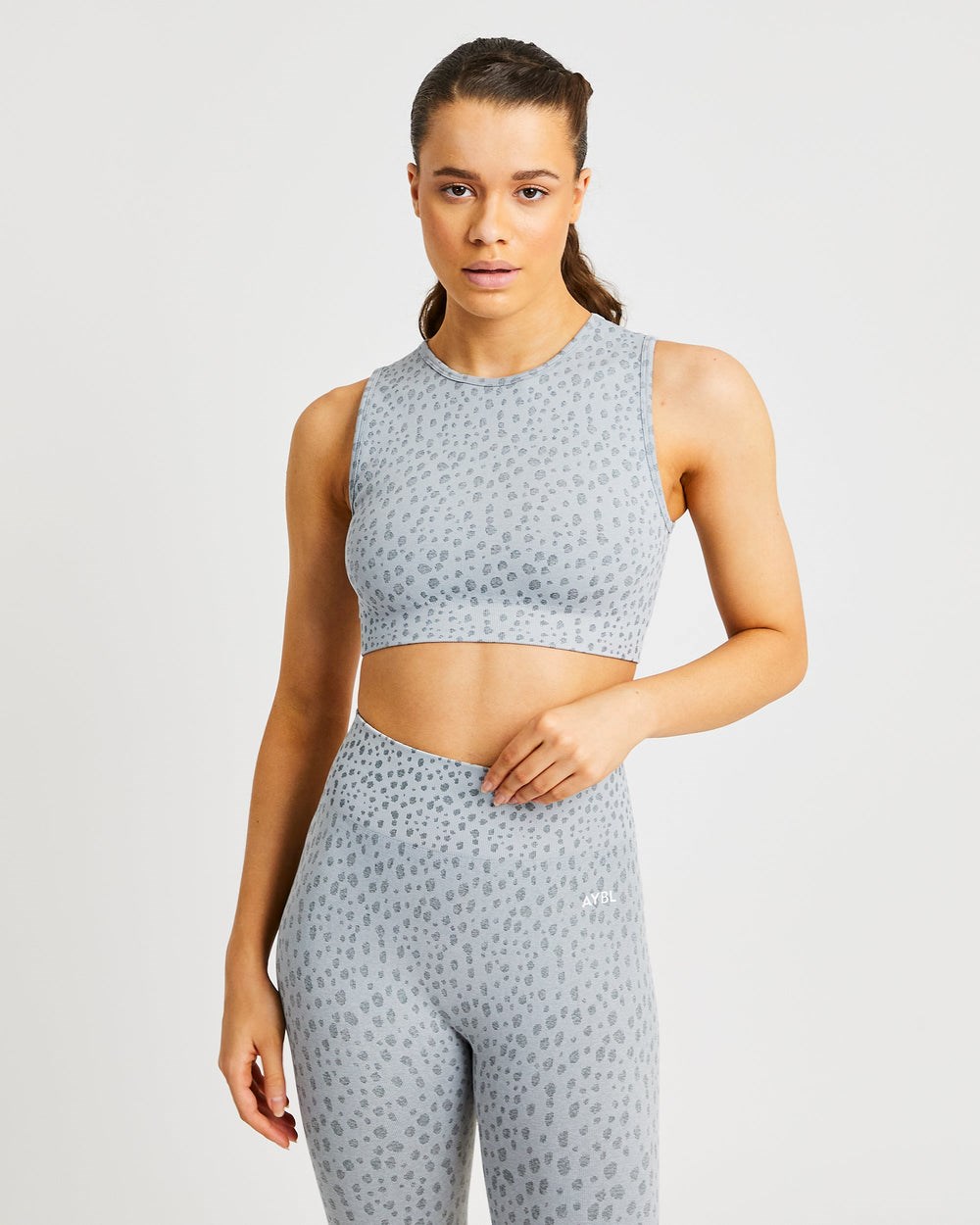 AYBL Evolve Speckle Seamless Crop Vest Svetlo Siva | 04MHDGXKU