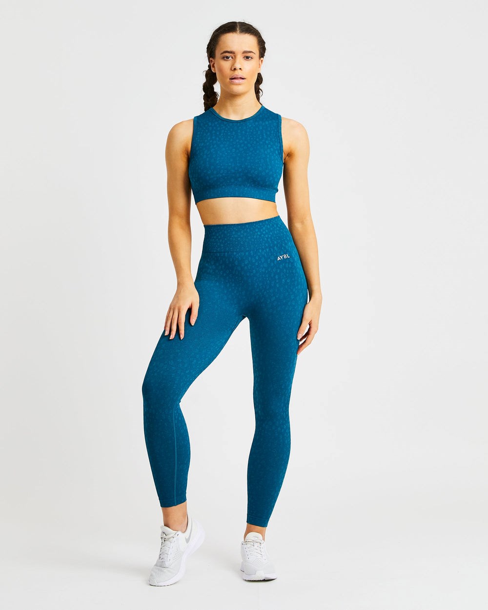 AYBL Evolve Speckle Seamless Crop Vest Teal | 14JURDEMZ