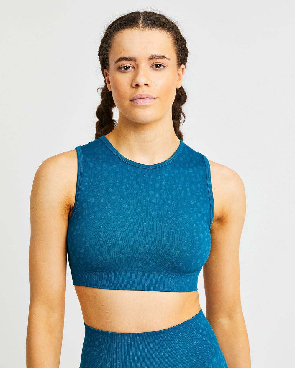 AYBL Evolve Speckle Seamless Crop Vest Teal | 91CVBZFQM