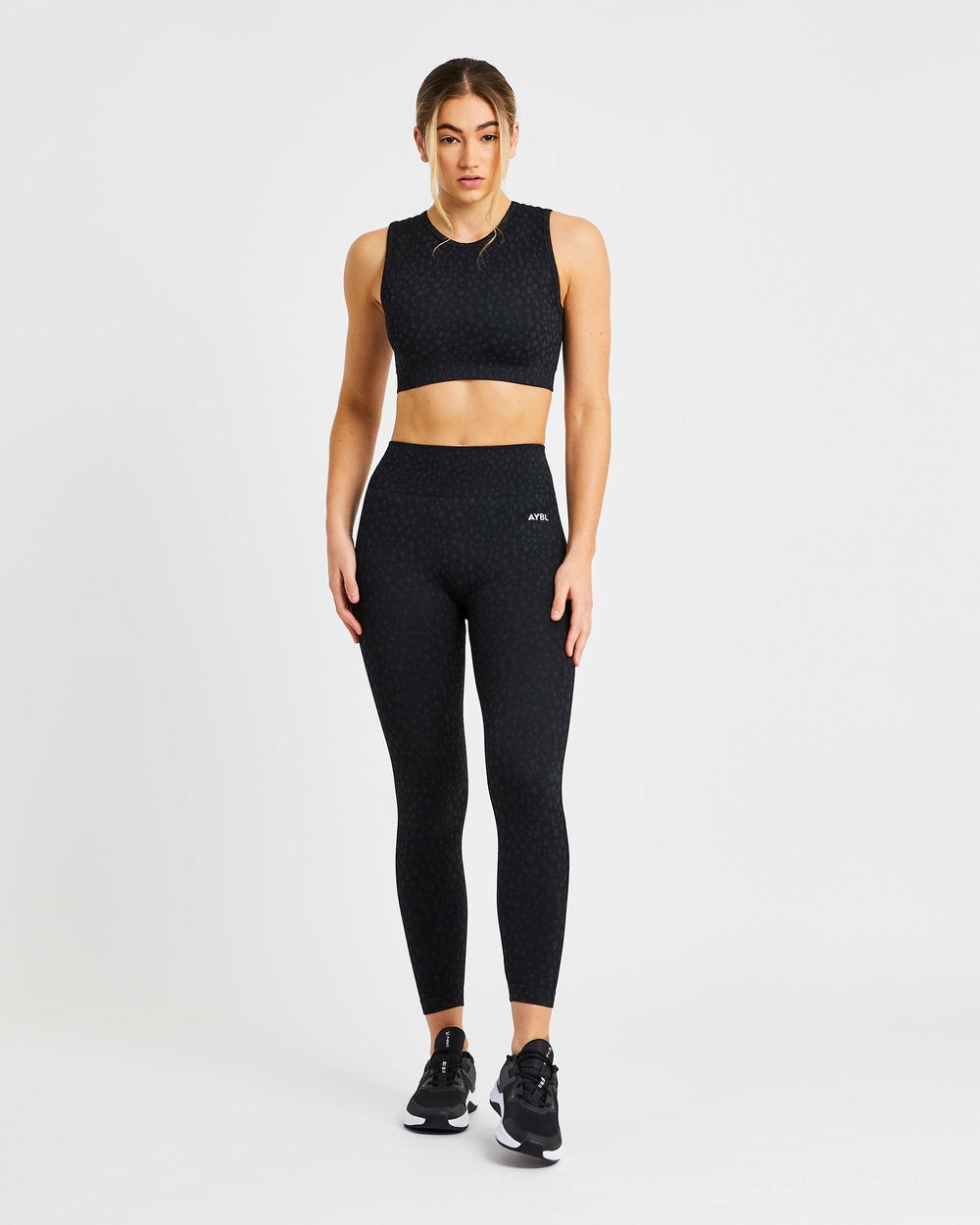 AYBL Evolve Speckle Seamless Crop Vest Čierne | 73CRMNSUW