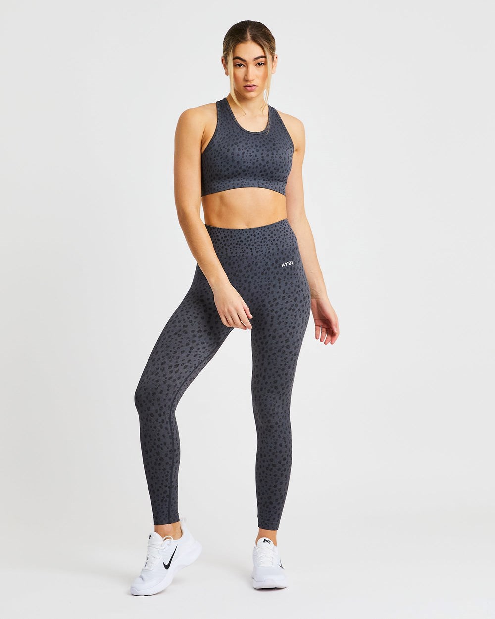 AYBL Evolve Speckle Seamless Sports Bra Charcoal | 18WNGUZSF