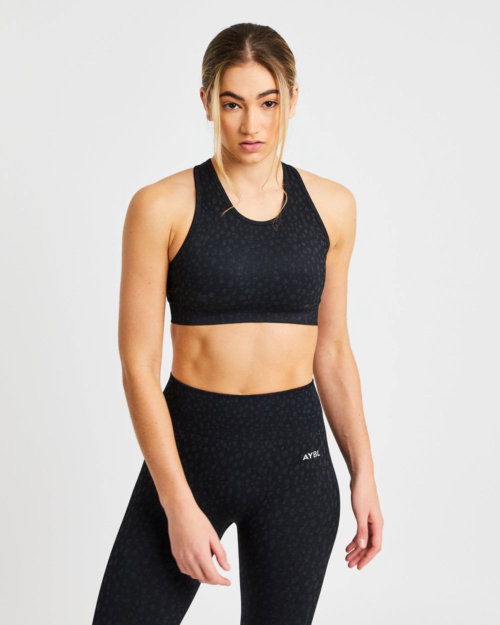 AYBL Evolve Speckle Seamless Sports Bra Čierne | 89MWHLBZY