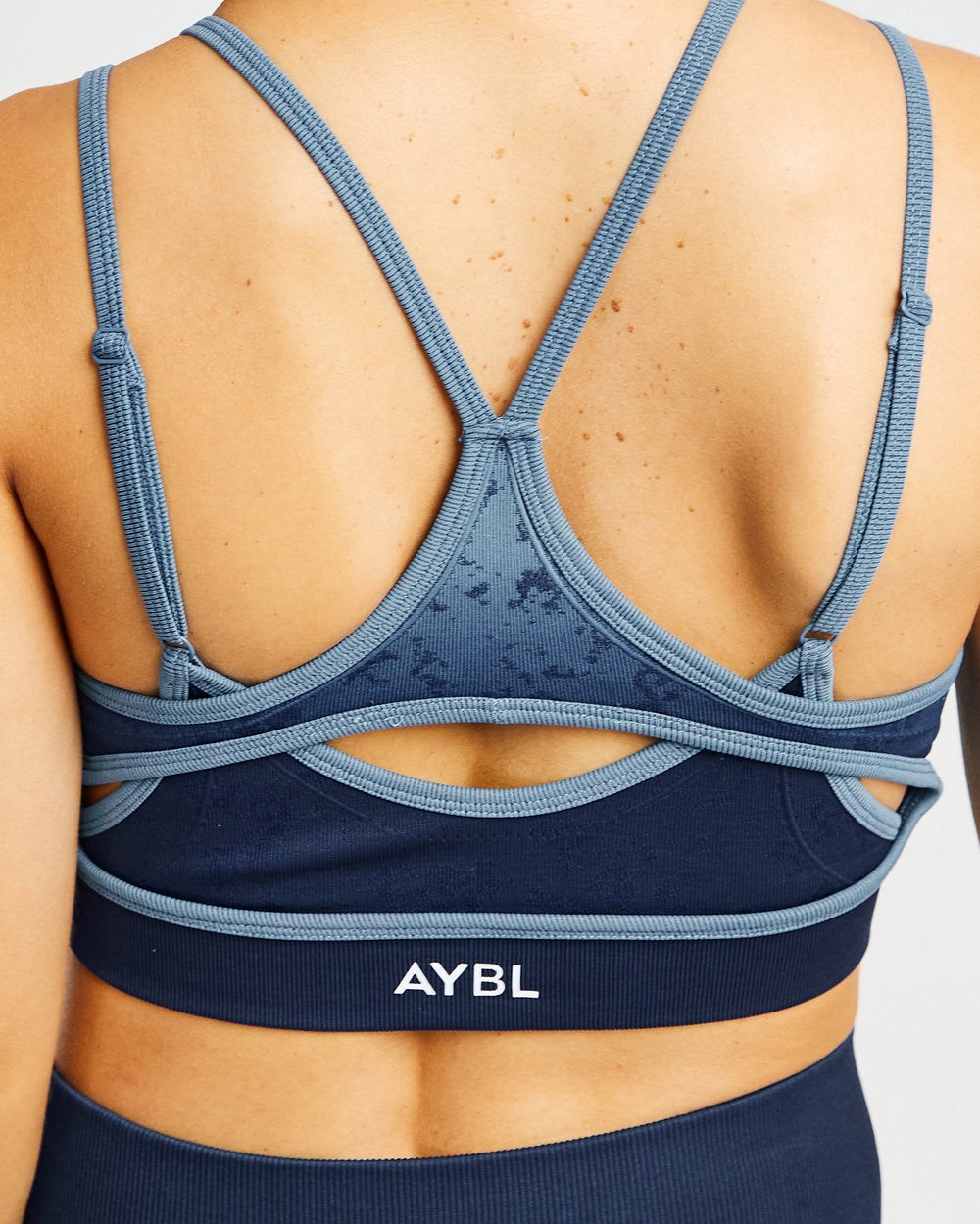 AYBL Flare Seamless Sports Bra Modre | 09HYOCJTV