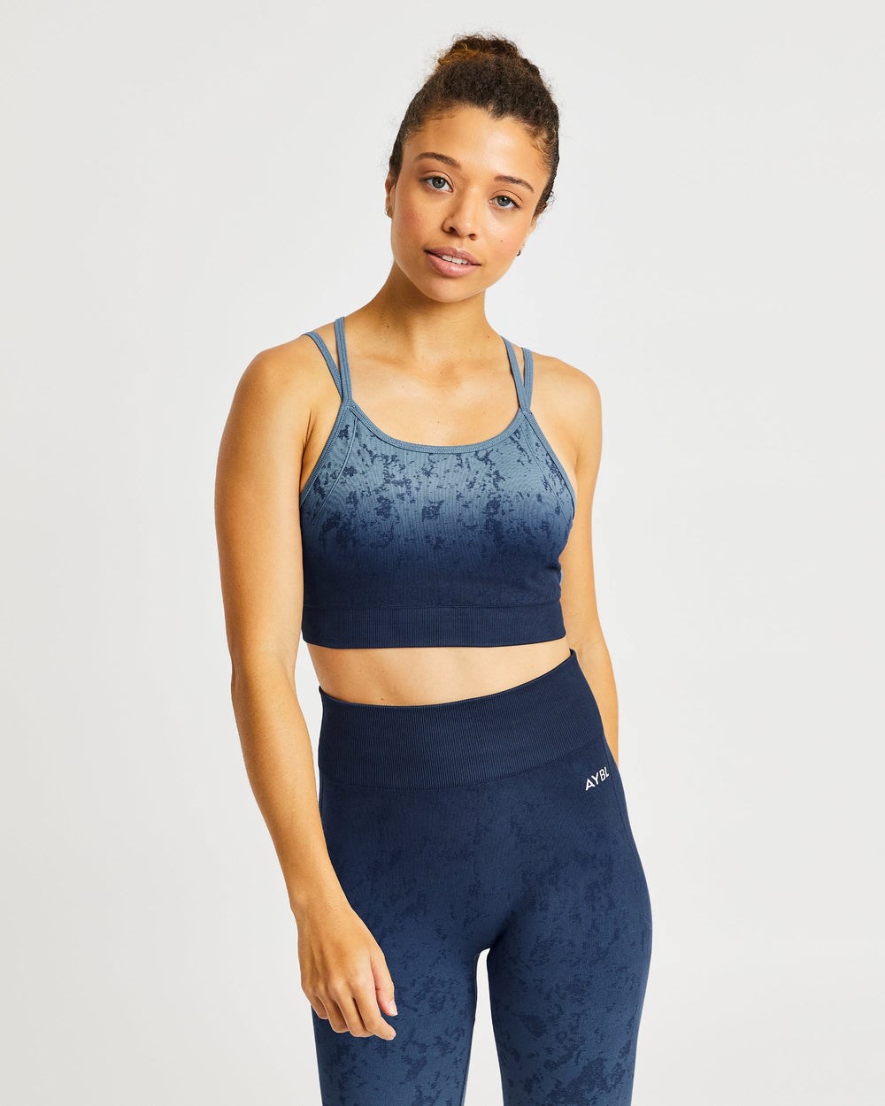 AYBL Flare Seamless Sports Bra Modre | 09HYOCJTV