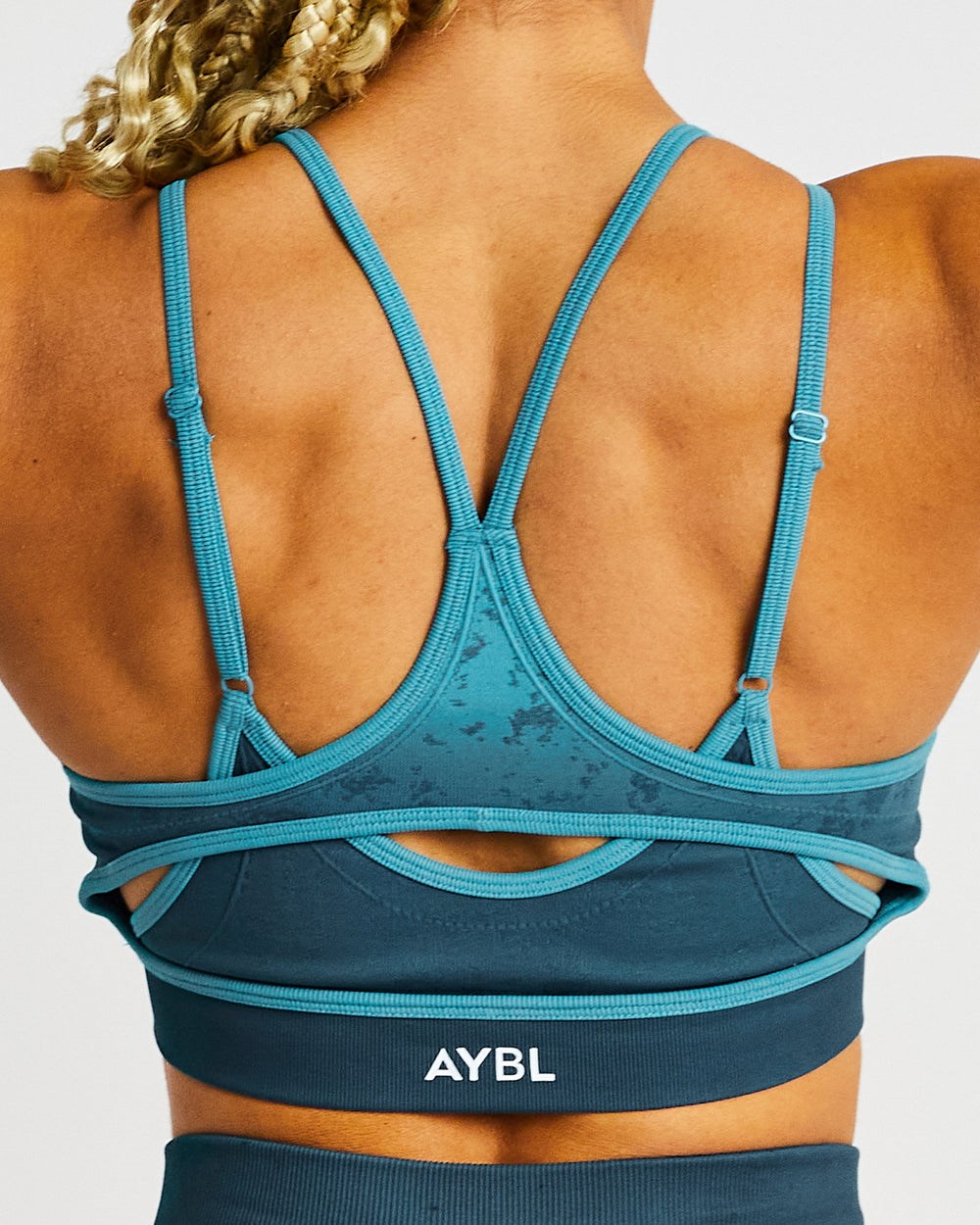 AYBL Flare Seamless Sports Bra Teal | 54DJZGRMK