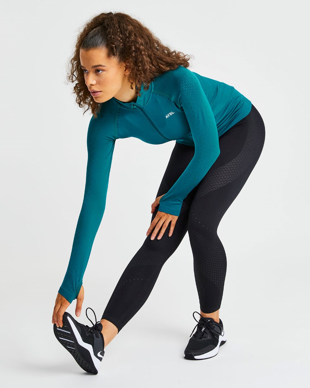 AYBL Ignite Seamless Zip Jacket Hyper Teal | 48YTMJCER