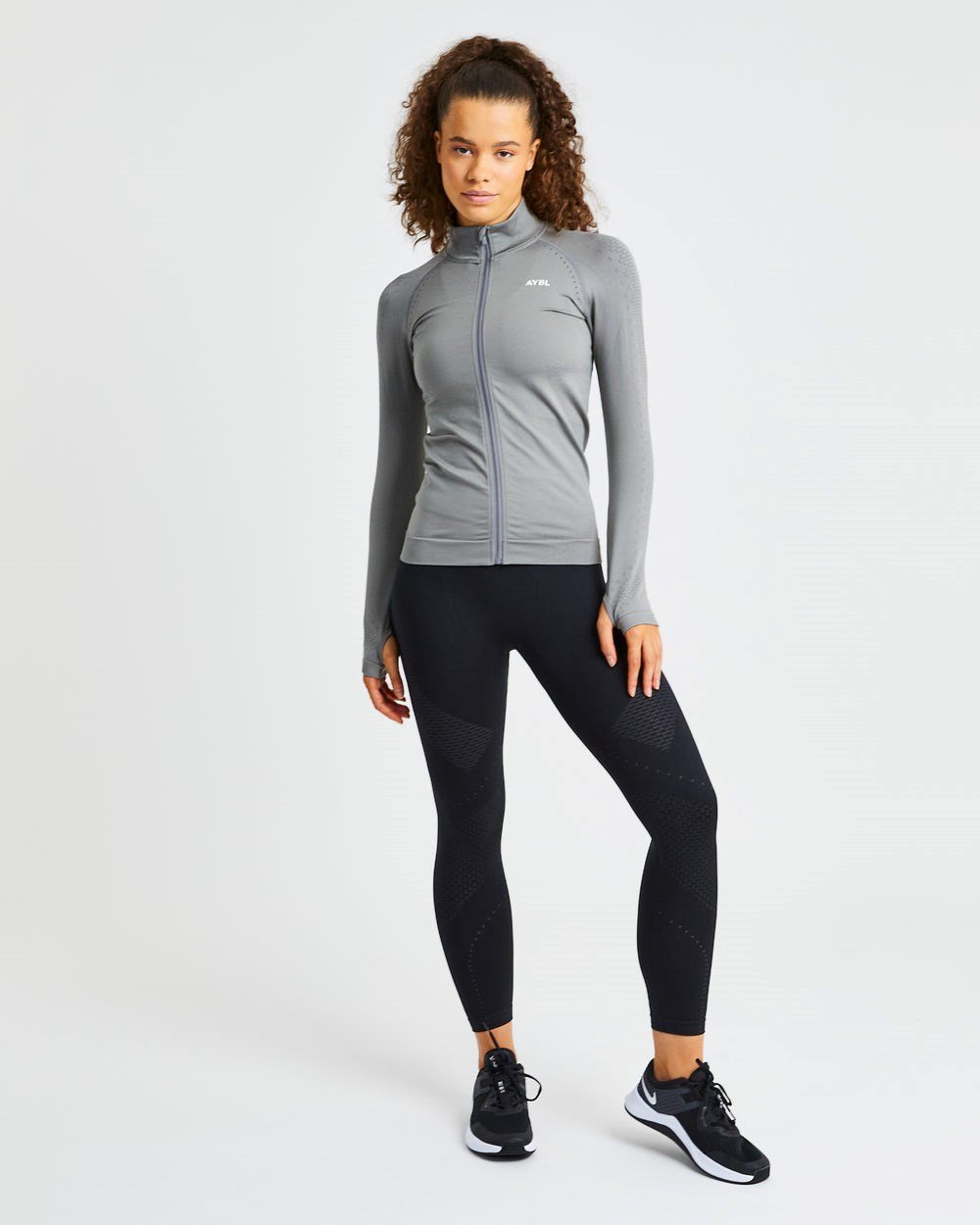 AYBL Ignite Seamless Zip Jacket Siva | 10KYMWHAO