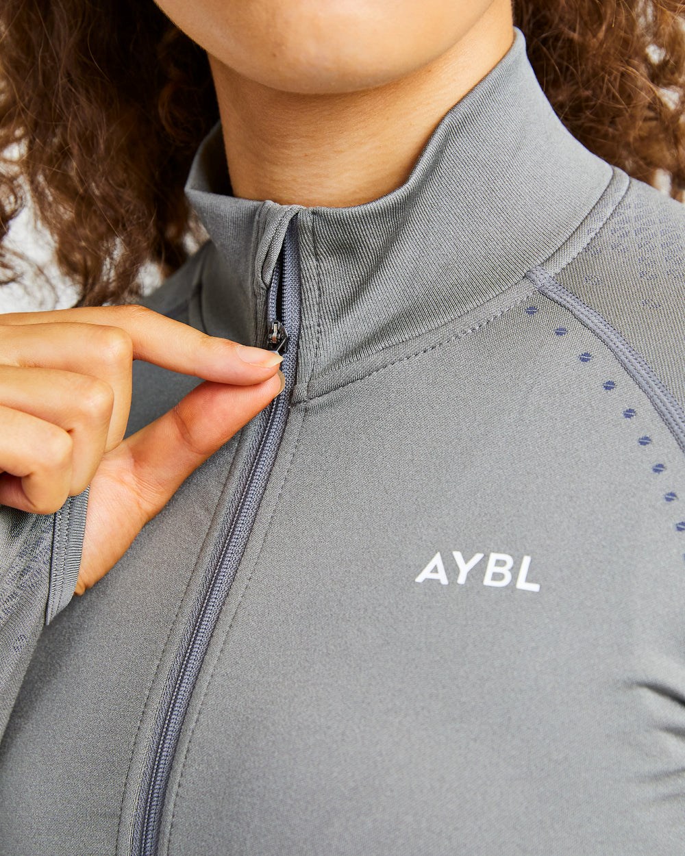 AYBL Ignite Seamless Zip Jacket Siva | 10KYMWHAO