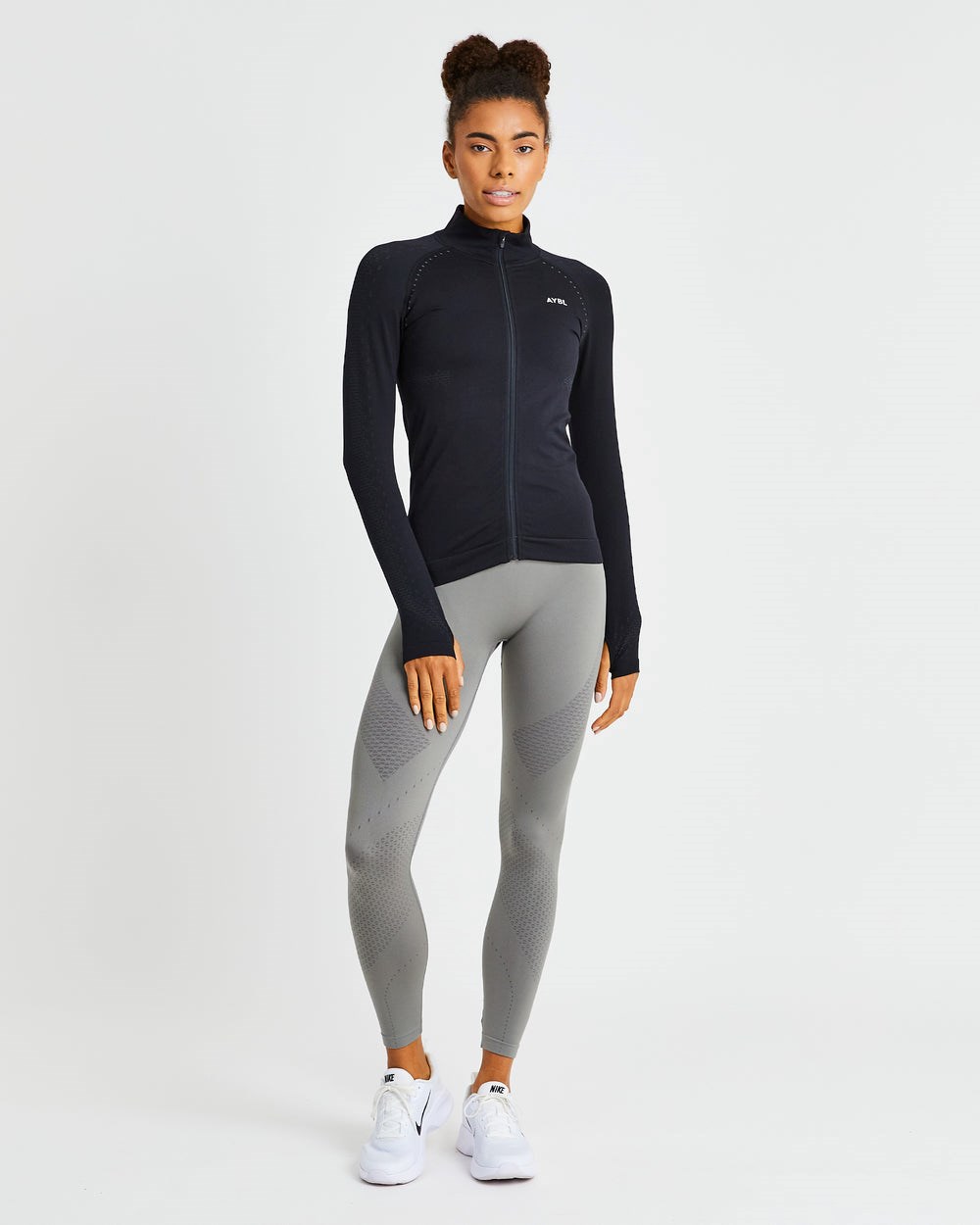 AYBL Ignite Seamless Zip Jacket Čierne | 86WTBXYMA