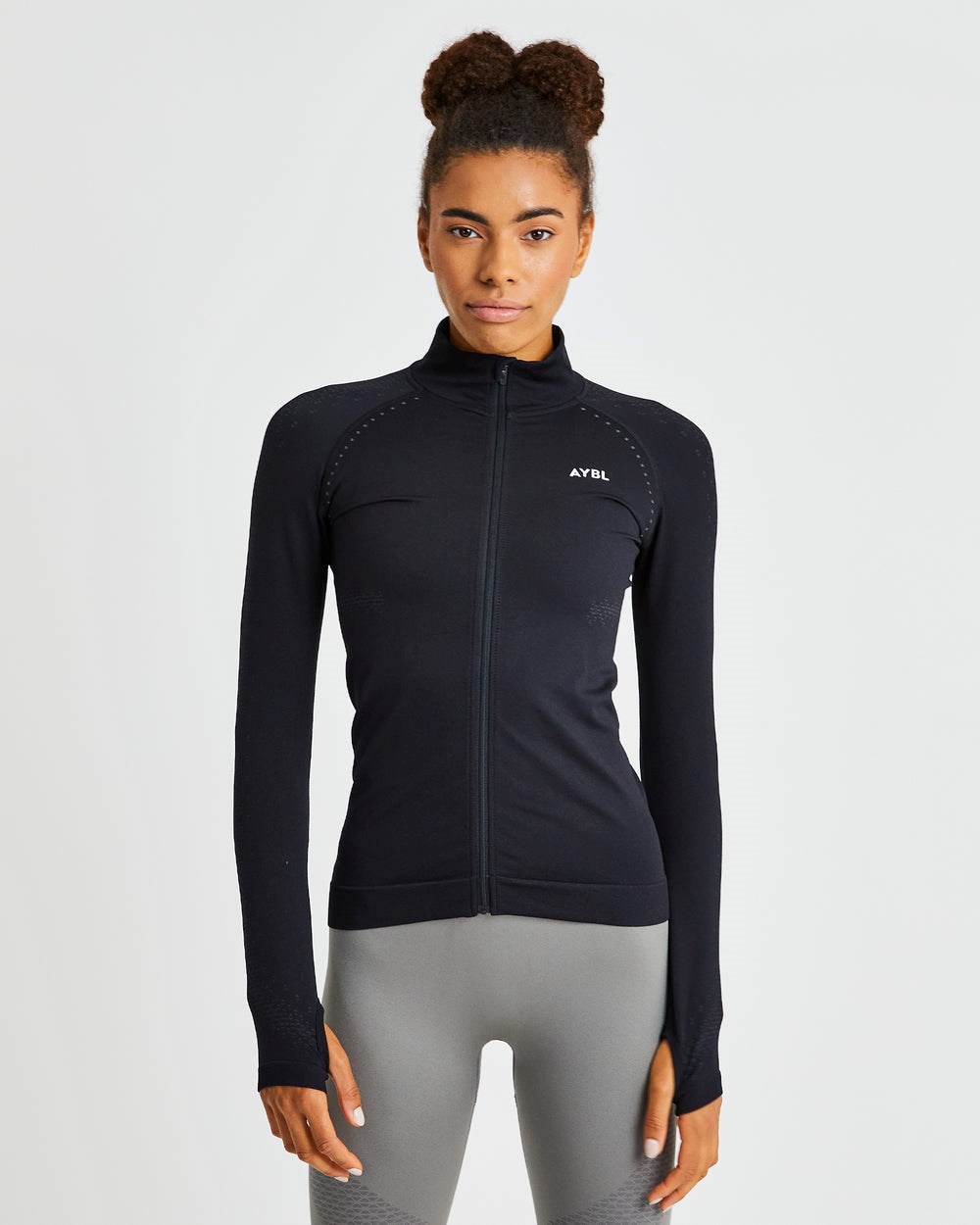 AYBL Ignite Seamless Zip Jacket Čierne | 86WTBXYMA