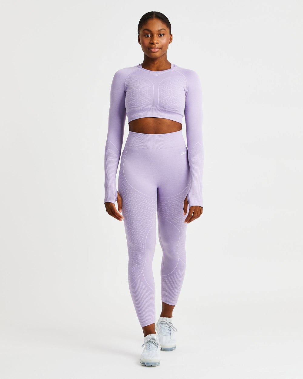 AYBL Impact Seamless Long Sleeve Crop Top Lilac | 02DMVTYSI