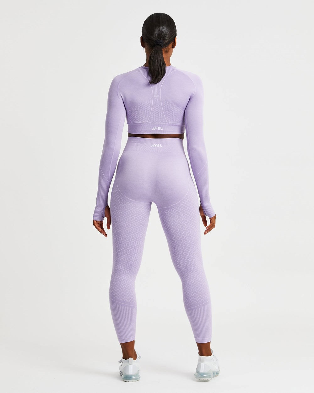 AYBL Impact Seamless Long Sleeve Crop Top Lilac | 02DMVTYSI