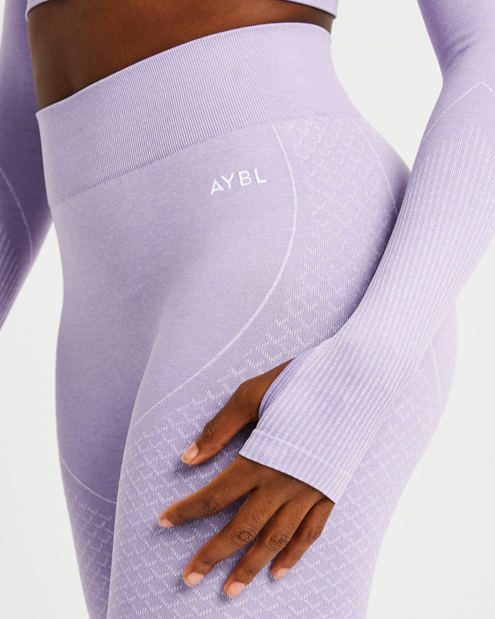 AYBL Impact Seamless Long Sleeve Crop Top Lilac | 02DMVTYSI