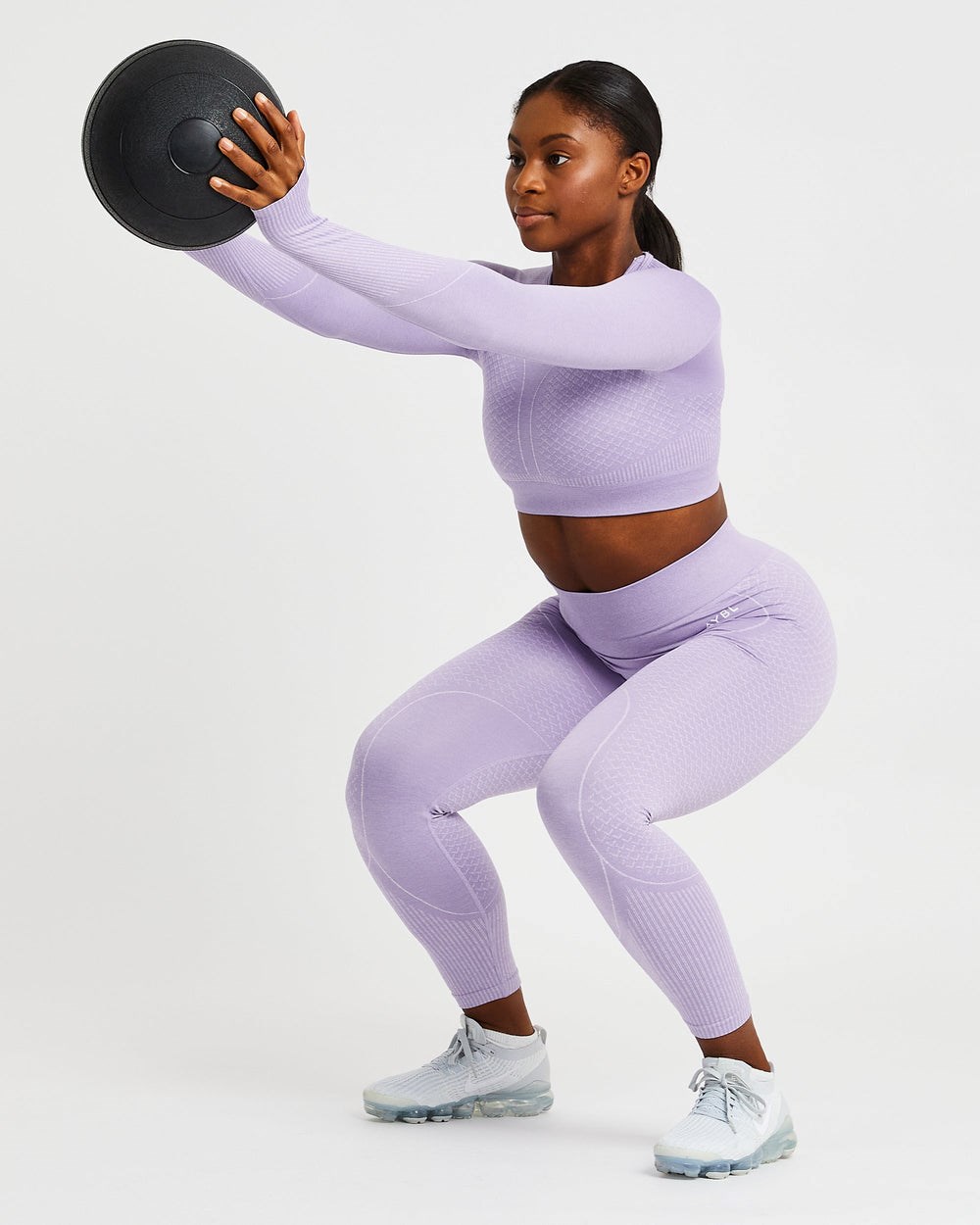 AYBL Impact Seamless Long Sleeve Crop Top Lilac | 02DMVTYSI