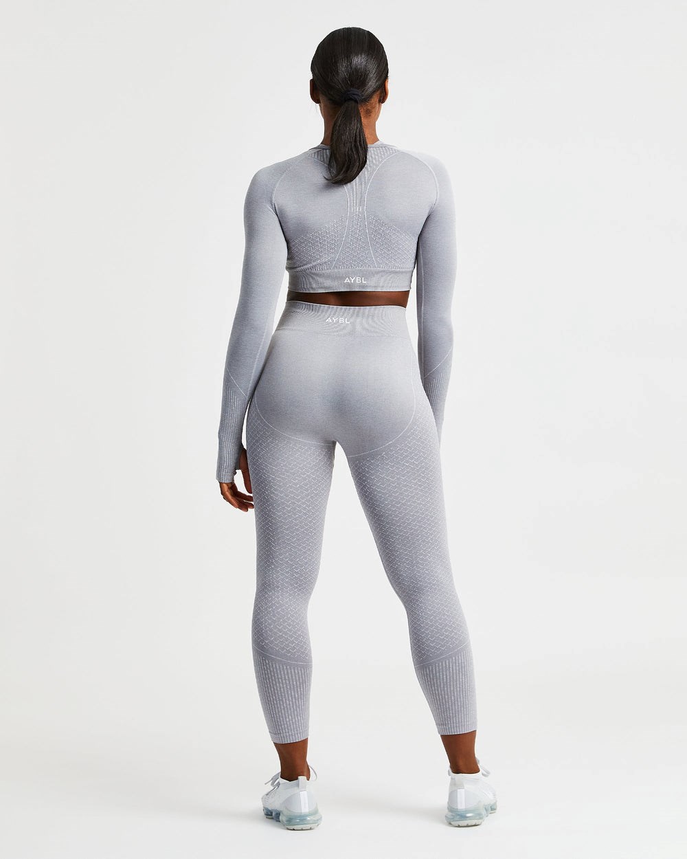 AYBL Impact Seamless Long Sleeve Crop Top Siva | 47HLJSKGA