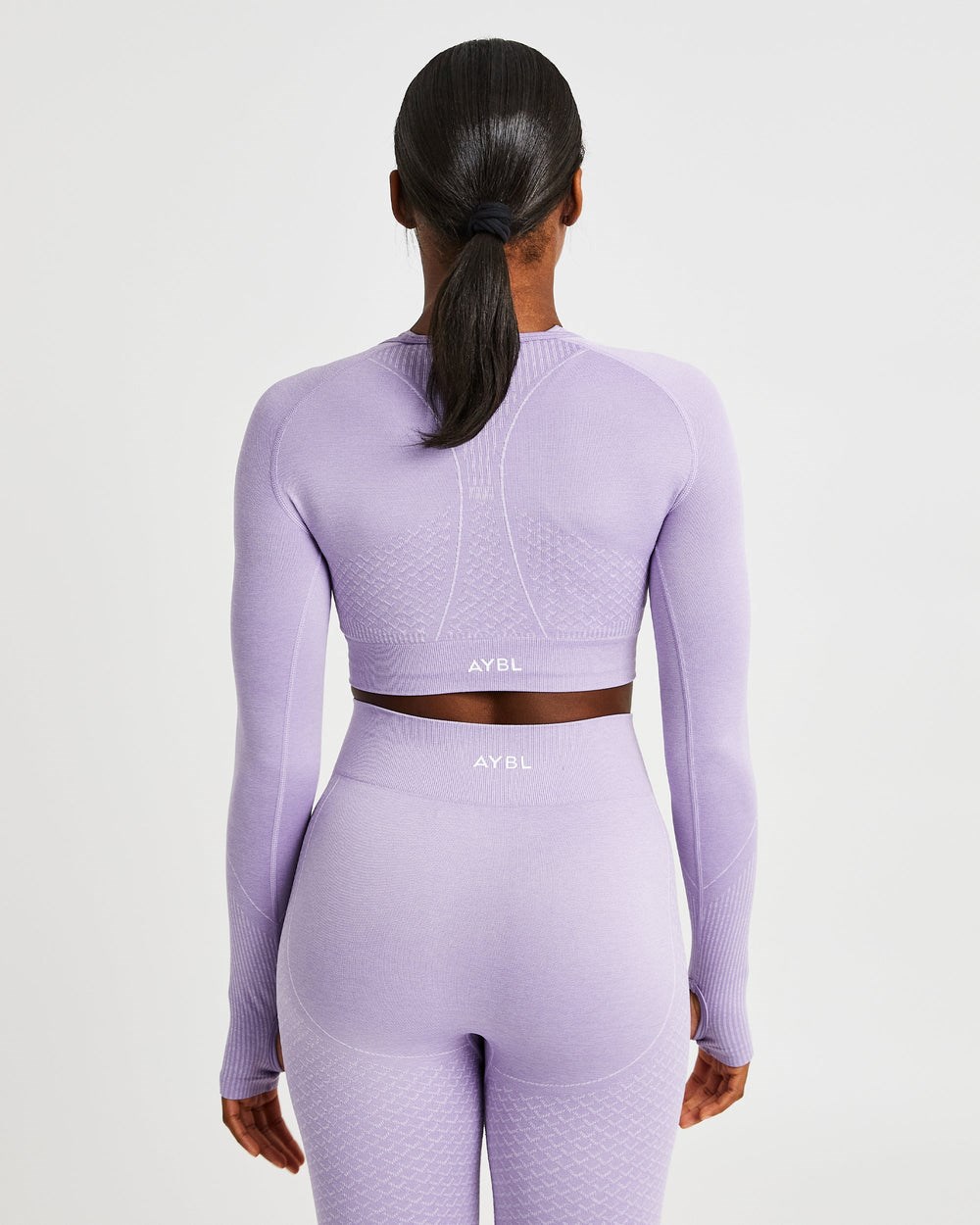 AYBL Impact Seamless Long Sleeve Crop Top Lilac | 91BMVYAEZ