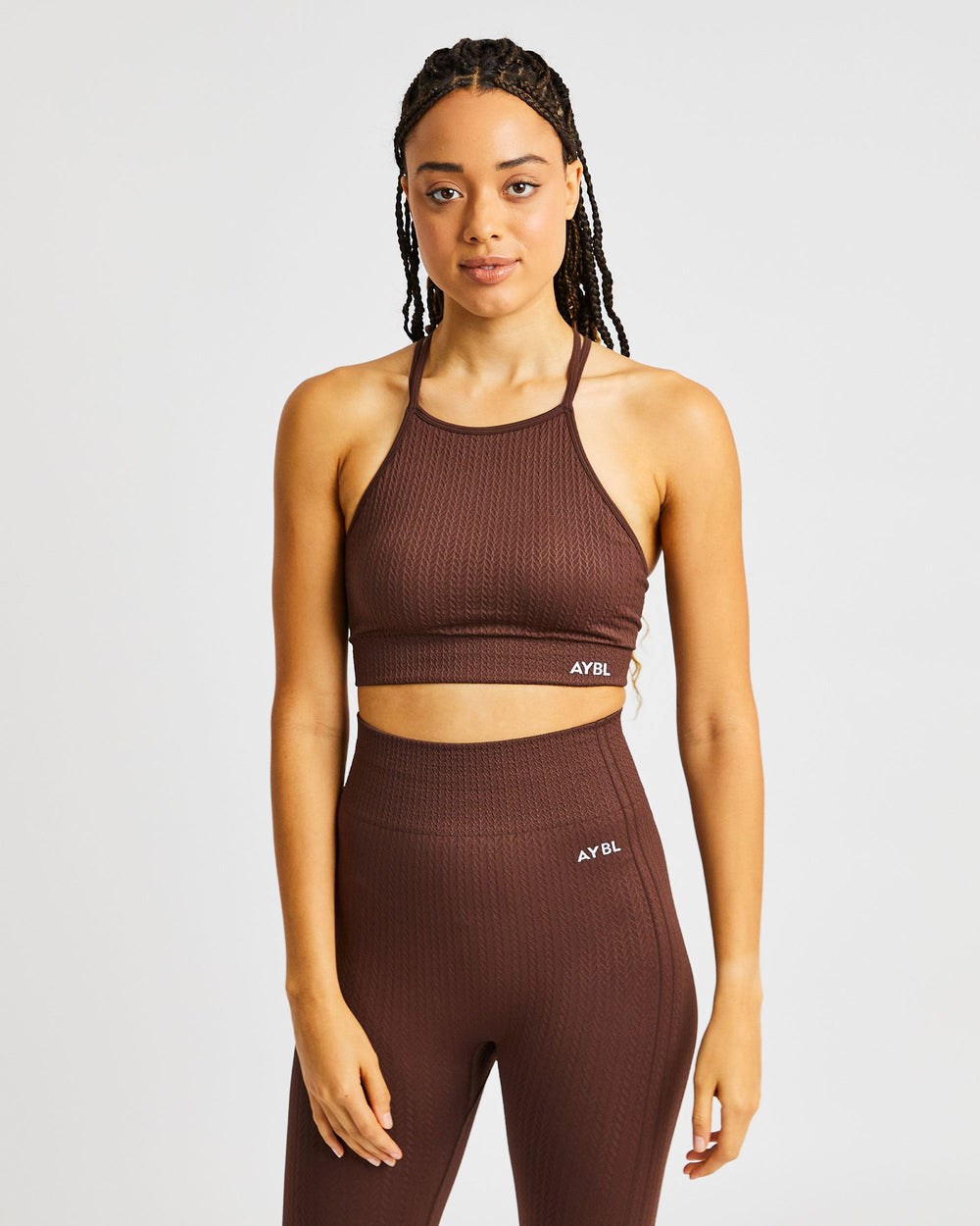 AYBL Luxe Seamless Crop Tank Top Hnede | 91LQETNAH