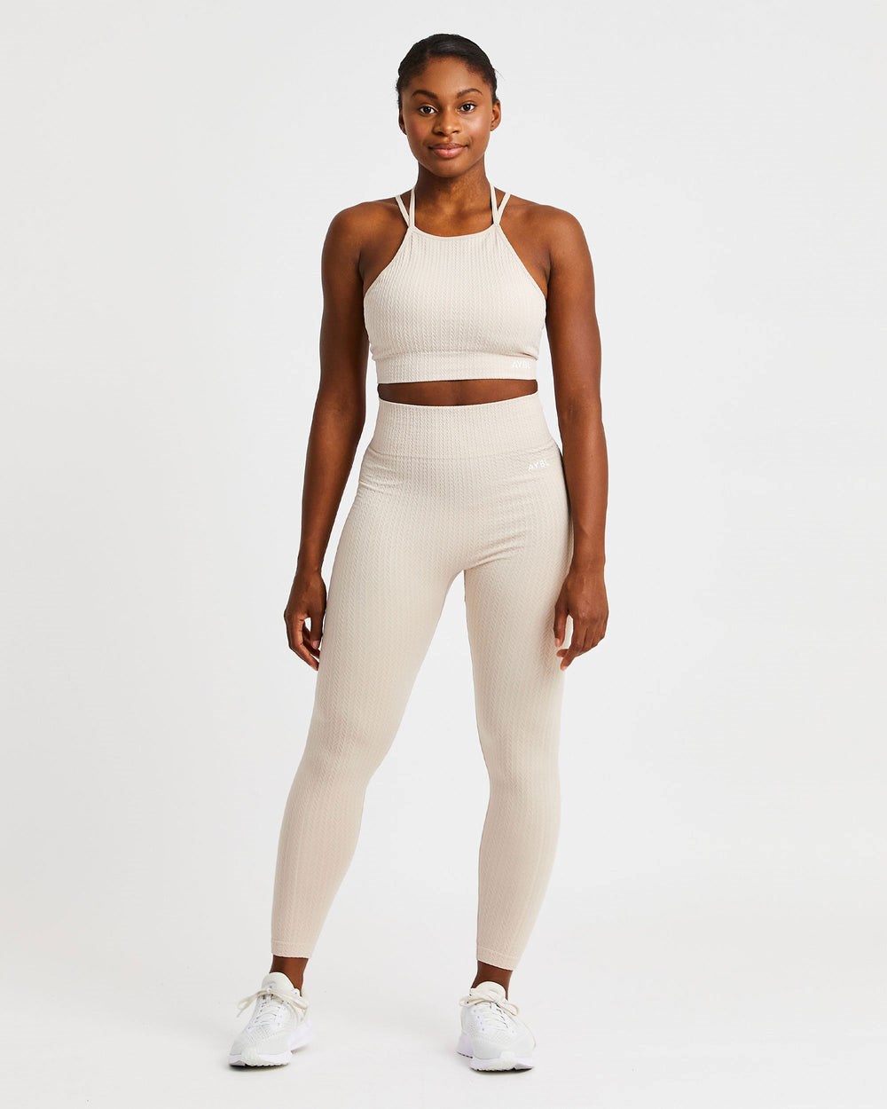 AYBL Luxe Seamless Crop Tank Top Sand | 84SBHFKOR