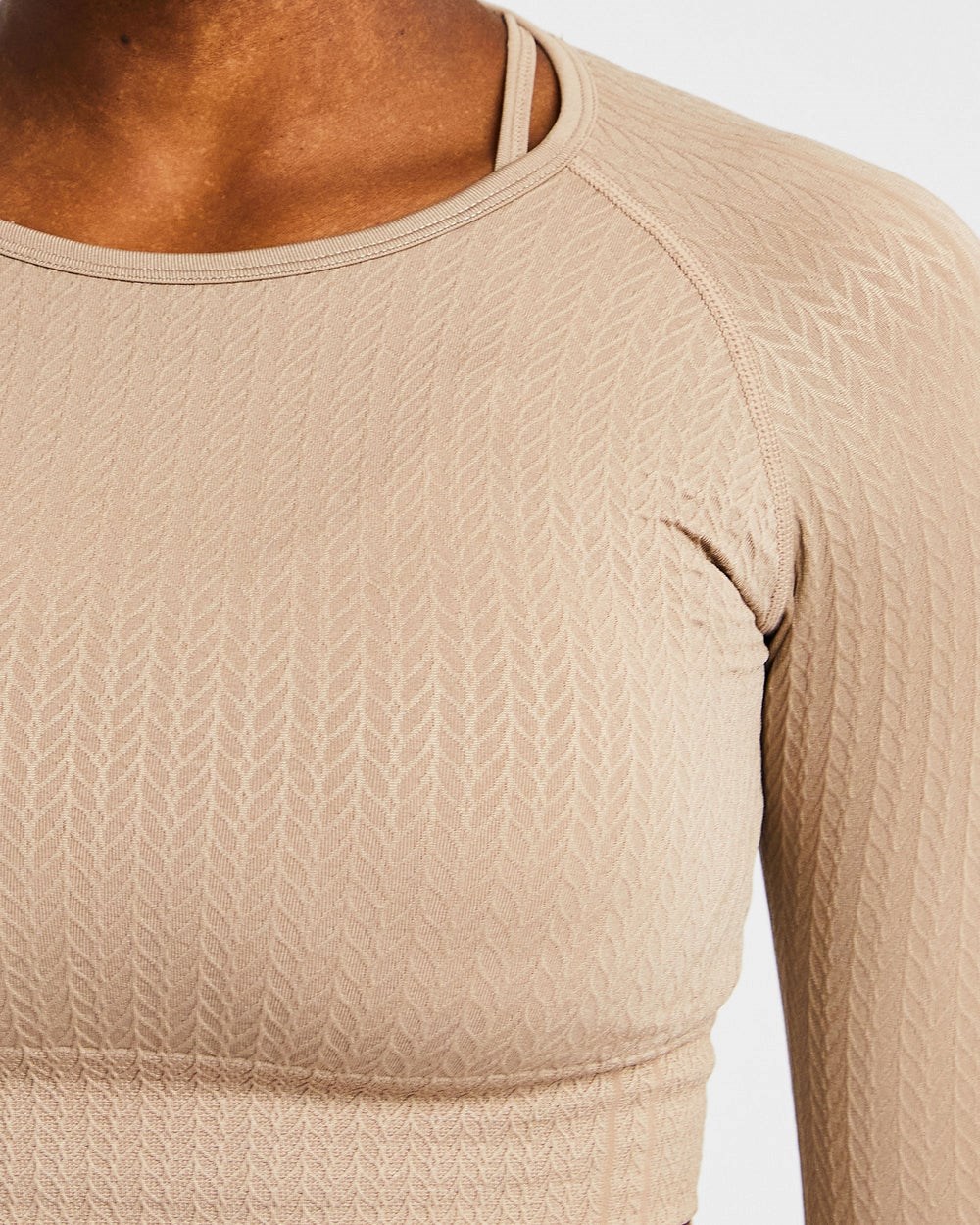 AYBL Luxe Seamless Long Sleeve Crop Top Mocha | 82KWFESZC