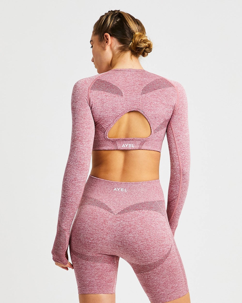 AYBL Motion Seamless Long Sleeve Crop Top Červené | 23YFQPZKV