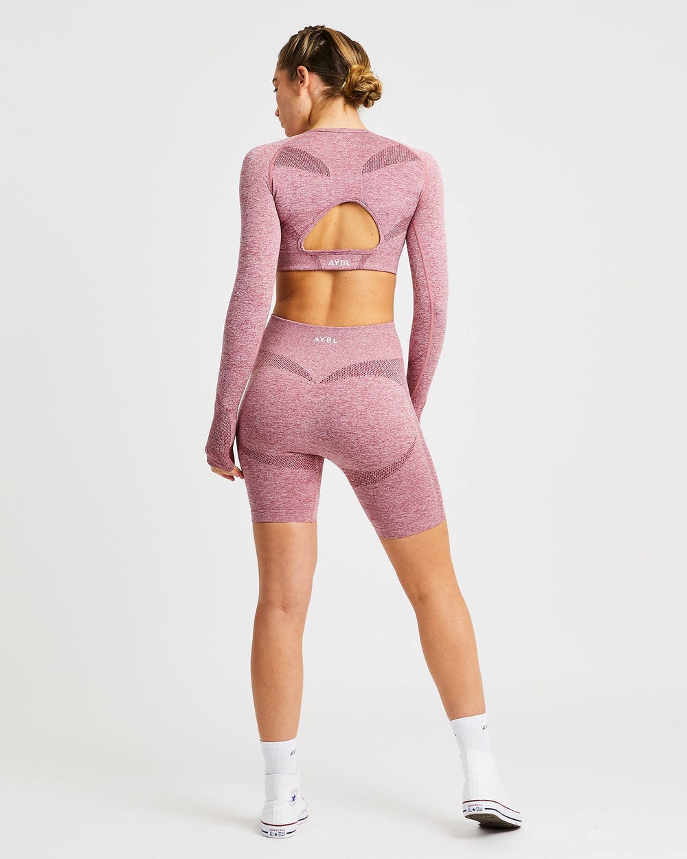 AYBL Motion Seamless Long Sleeve Crop Top Červené | 23YFQPZKV