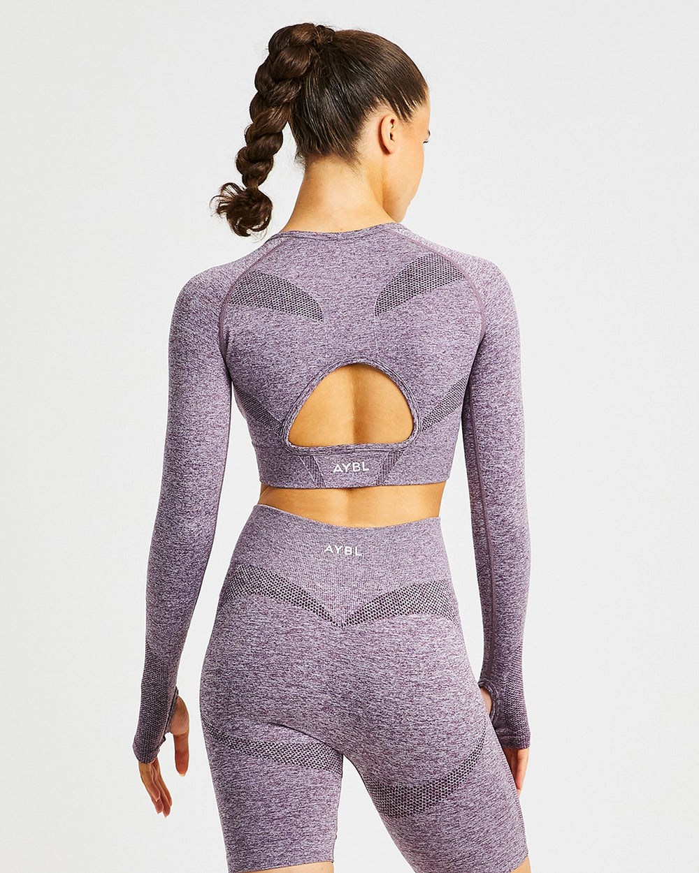 AYBL Motion Seamless Long Sleeve Crop Top Nachový | 25CAZYBDQ