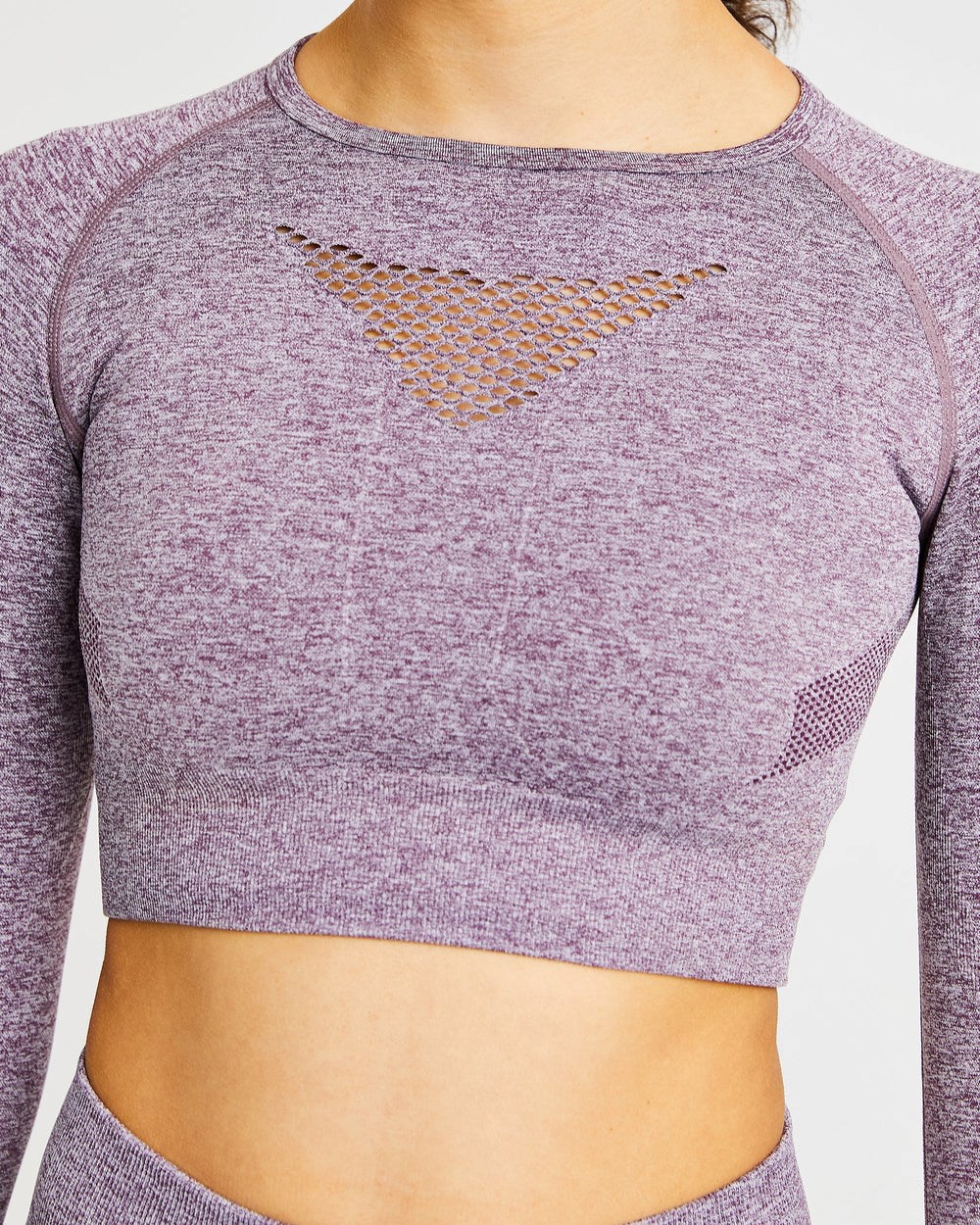 AYBL Motion Seamless Long Sleeve Crop Top Nachový | 25CAZYBDQ